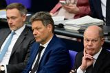 Šéfové koaličních stran v Německu: zleva Christian Lindner (FDP), Robert Habeck (Zelení) a Olaf Scholz (SPD)