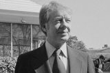 Prezident Jimmy Carter v Bílém domě ve Washingtonu v roce 1977