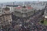 Protest ke generální stávce v Bělehradě