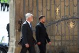 Setkání českého prezidenta Petra Pavla s ukrajinským prezidentem Volodymyrem Zelenským na Pražském hradě v Praze 4. května 2025