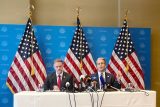 Americký ministr financí Scott Bessent a obchodní zmocněnec americké vlády Jamieson Greer po schůzce se zástupci Číny