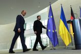 Volodymyr Zelenskyj na návštěvě u německého kancléře Friedricha Merze