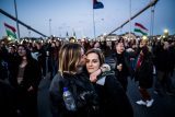 Demonstrace proti zákazu pochodu Pride v Budapešti (1. dubna 2025)