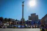 Ukrajinci si na náměstí Nezávislosti připomněli 34. výročí od vyhlášení nezávislosti