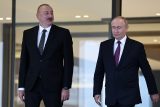 Ázerbájdžánský prezident Ilham Alijev a ruský prezident Vladimir Putin během jejich setkání v Baku v srpnu 2024.
