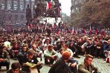 Na Václavském náměstí byla tichá demonstrace sedících Pražanů