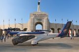 Simulace leteckého taxi společnosti Archer Aviation, které bude sloužit k přepravě VIP osob a fanoušků na letních olympijských hrách v roce 2028 v Los Angeles