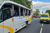Autobus po srážce s kamionem v Ústí nad Labem
