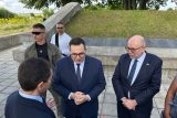 Ministr zahraničí Jan Lipavský na návštěvě Ukrajiny v Kalynivce u Zborova