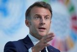 Francouzský prezident Emmanuel Macron na konferenci v Nice
