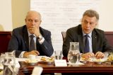 Exministr spravedlnosti Pavel Blažek (ODS) a jeho ekonomický náměstek náměstek Radomír Daňhel, který po vypuknutí bitcoinové kauzy také rezignoval