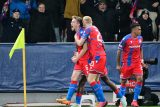 Fotbalisté Viktorie Plzeň slaví gól do sítě Anderlechtu