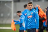 Patrik Schick na reprezentačním tréninku