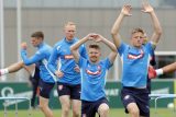 Čeští fotbalisté na tréninku