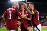 Fotbalisté Sparty oslavují gól do sítě Olomouce