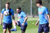 Čeští fotbalisté na prvním tréninku zářijového reprezentačního srazu. Ladislav Krejčí (první zprava)