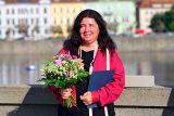 Sochařka Dagmar Šubrtová převzala Cenu Medy Mládkové určené současným výtvarným umělcům, 8. září 2025, Praha.