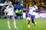 Anglické fotbalistky Chloe Kellyová (vlevo) a Michelle Agyemangová