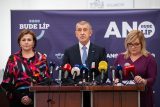 Předseda hnutí ANO Andrej Babiš na tiskové konferenci ve Sněmovně