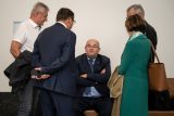 Bývalý předseda FAČR Miroslav Pelta (uprostřed) obžalovaný v kauze zmanipulování sportovních dotací ministerstva školství u odvolacího soudu
