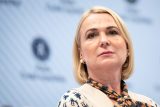 Ministryně obrany Jana Černochová (ODS) na tiskové konferenci po jednání vlády