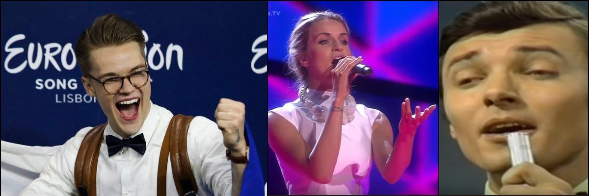 Češi v Eurovizi: letošní finalista Mikolas Josef (vlevo), finalistka Gabriela Gunčíková (2016) či &quot;Rakušan&quot; Karel Gott (1968).