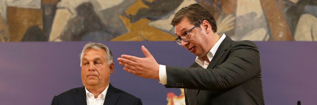 Maďarský premiér Viktor Orbán a srbský prezident Aleksandar Vučić