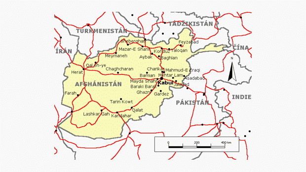 mapa Afghánistánu