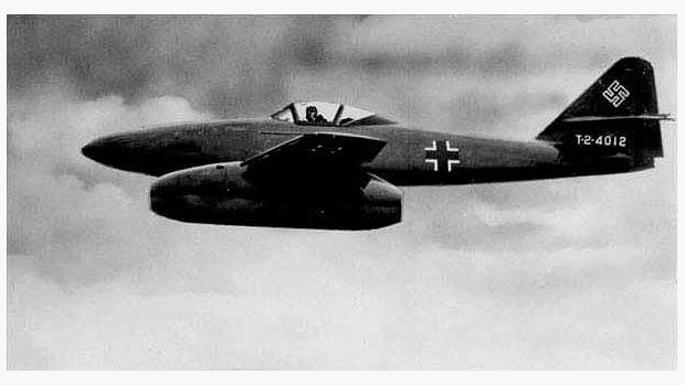 Letový záběr Messerschmittu Me 262