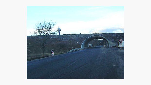 obchvat Nymburka - rozestavěný nadjezd za Poděbrady