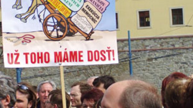 protest zdravotníků v Bratislavě