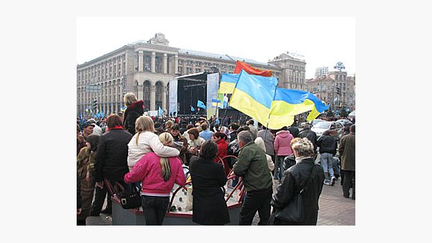 Demonstrace v ukrajinském Kyjevě