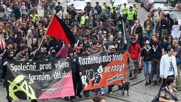 1. máj 2009 - pochod anarchistů Prahou