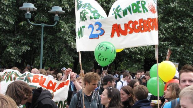 Demonstrace studentů v Berlíně