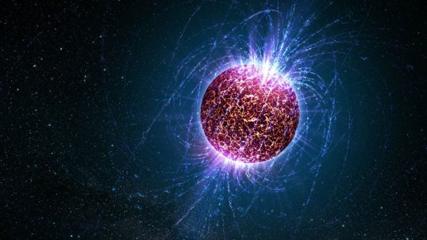 Neutronová hvězda a její magnetické siločáry