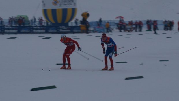 Český lyžař Lukáš Bauer v tandemu s Norem Petterem Northugem - Val di Fiemme - Tour De Ski