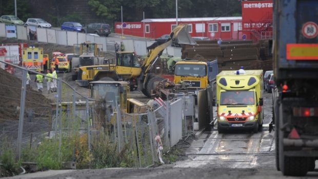 Rozestavěný tunel Blanka, který se propadl v ulici Patočkova.