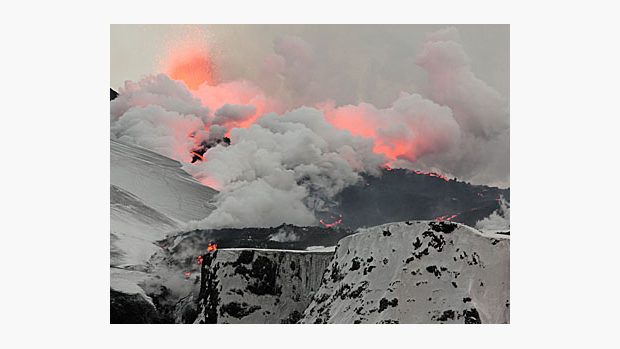 Islandská sopka Eyjafjallajökull