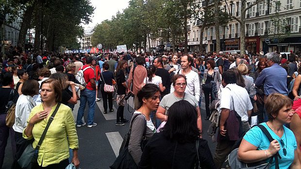 Protestující proti důchodové reformě