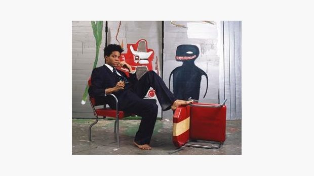 Jean-Michel Basquiat ve svém studiu, 1985