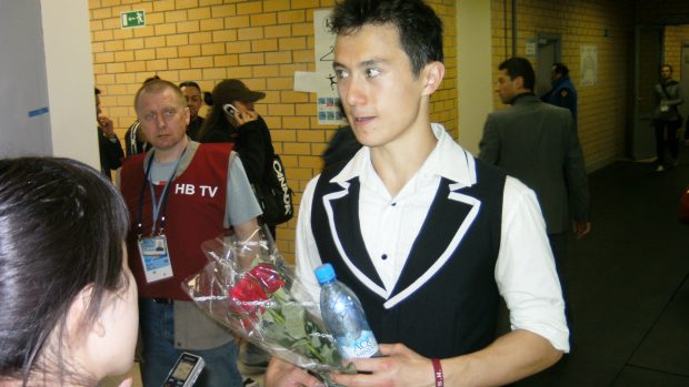 Vítěz krátkého programu Patrick Chan po skvělém bodovém zisku 93,02 bodů