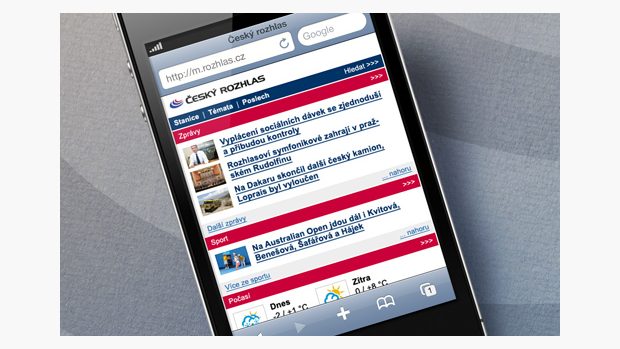 Mobilní verze webu Českého rozhlasu