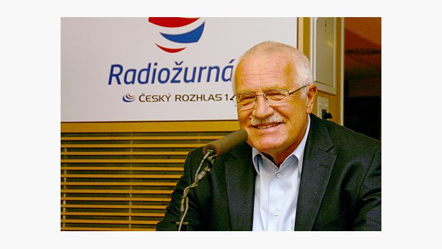 Prezident České republiky Václav Klaus ve studiu Radiožurnálu