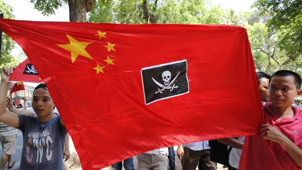 Protičínští protestující ve vietnamské Hanoji