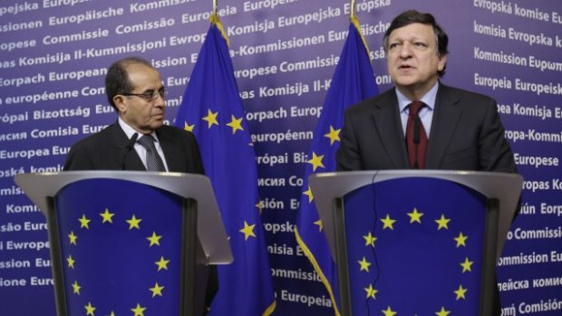 Mahmúd Džibríl a José Manuel Barroso