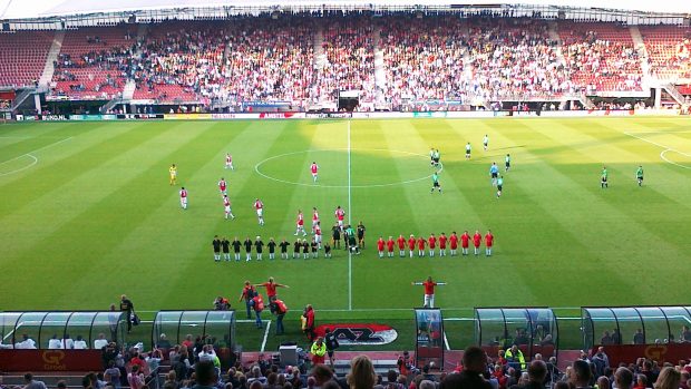 Fotbalisté Jablonce před utkáním v Alkmaaru