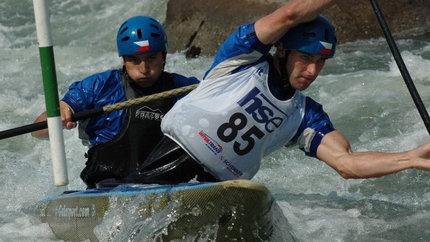 Kanoisté Jaroslav Volf a Ondřej Štěpánek na SP ve vodním slalomu 2010, Troja