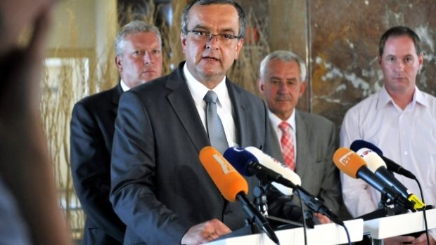 Lídři TOP 09 na tiskové konferenci k aktuální situaci ve vládě