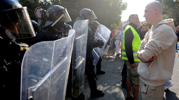 Protiromská demonstrace ve Varnsdorfu