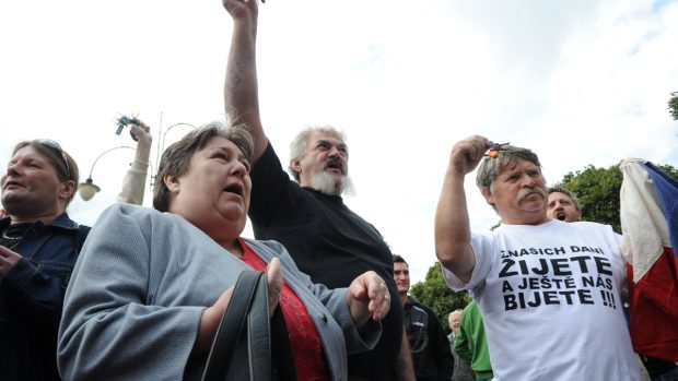 Protiromská demonstrace ve Varnsdorfu